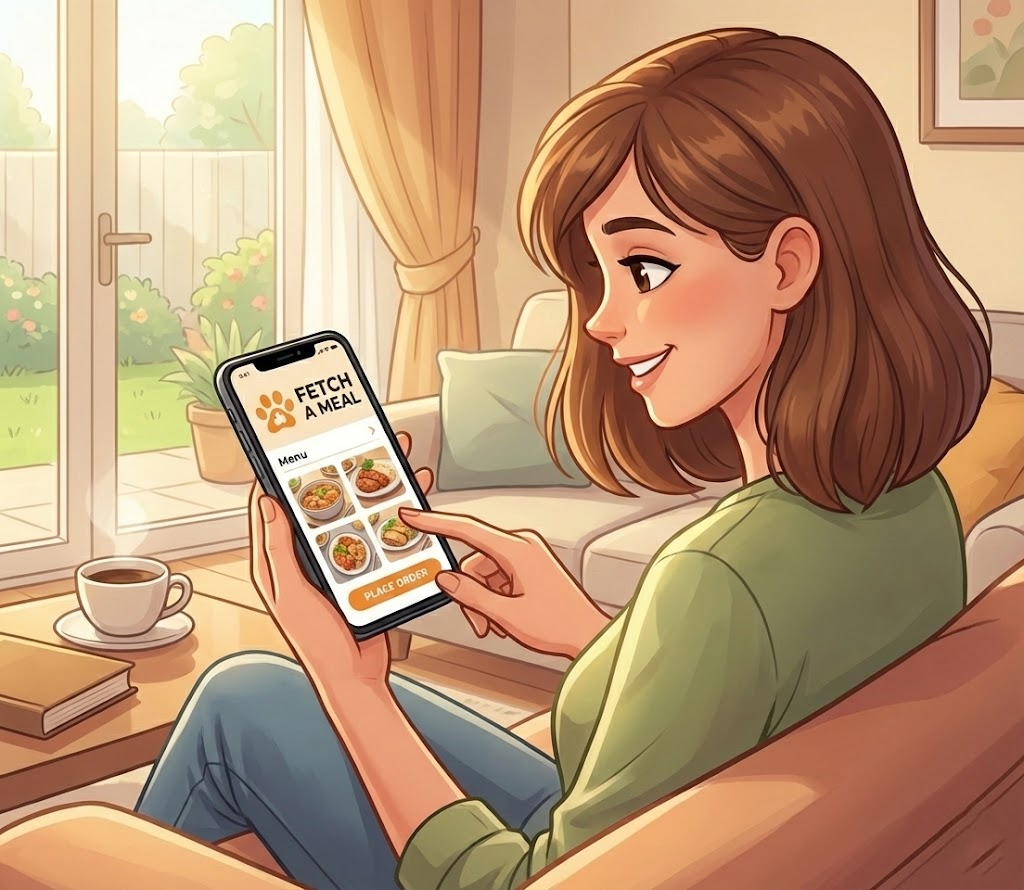 Experience easy ordering with Fetch A Meal. Simply visit our website, select your favorite food, and place your order without any login requirements. 